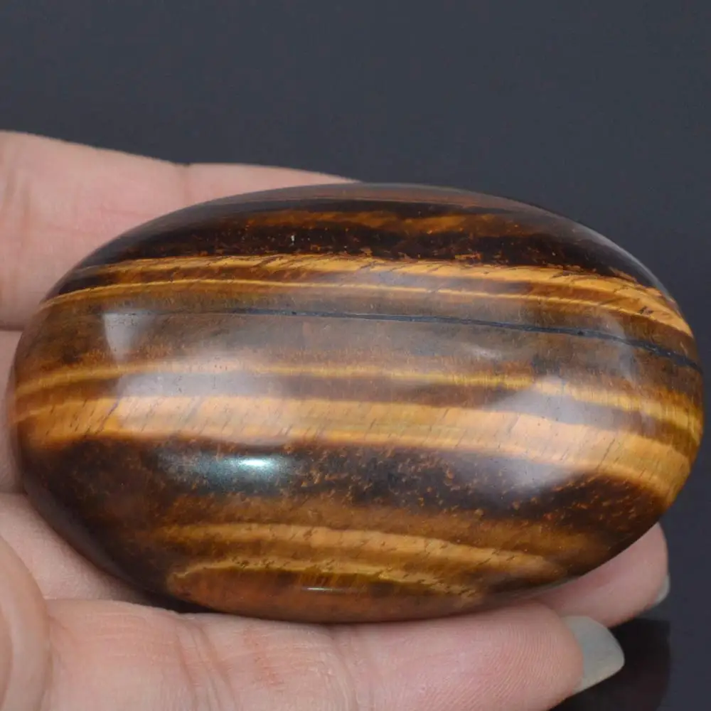 

2.36 Inch Natural Yellow Tiger Eye Crystal Reiki Healing Quartz Chakra Massage Energy Palm Stone Crafts
