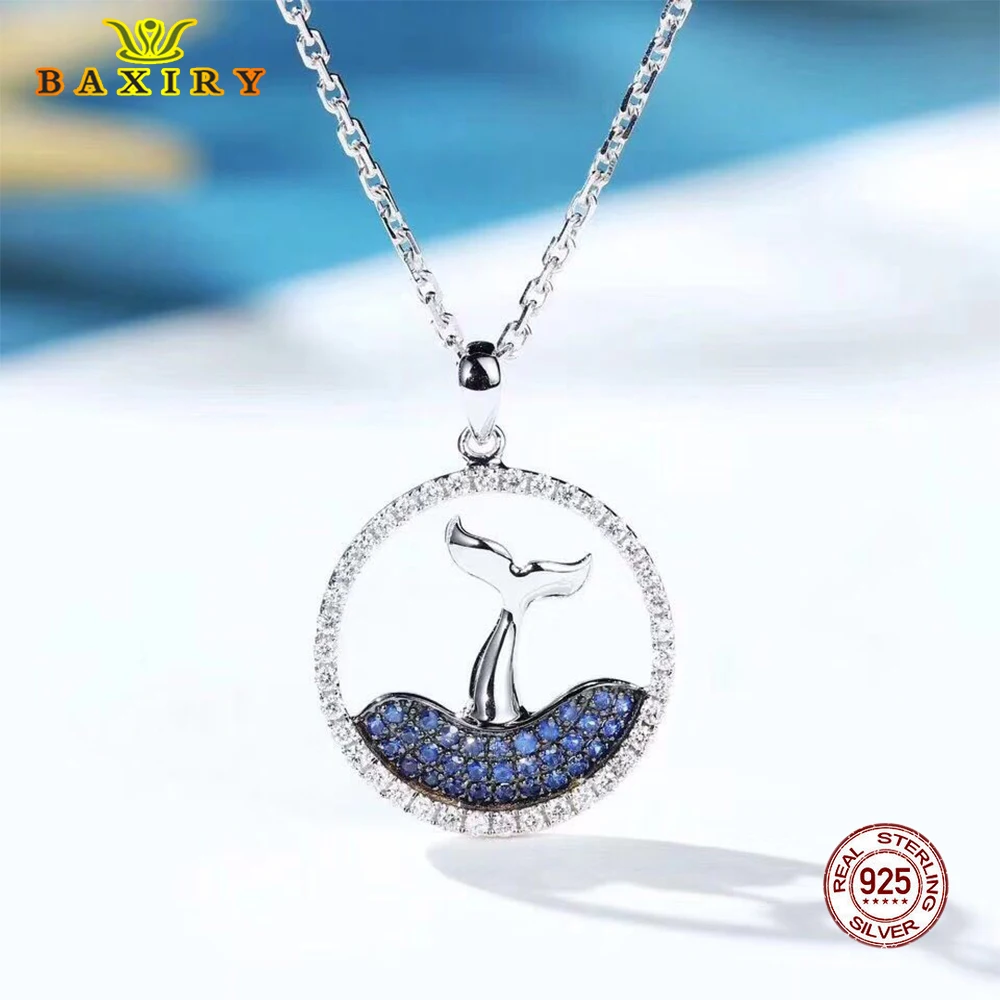 925-N0014 Ювелирное изделие для женщин, ожерелье с хвостом русалки, 925 пробы, серебряное ожерелье, вечность, модная подвеска в виде русалки - Окраска металла: 925-N0014