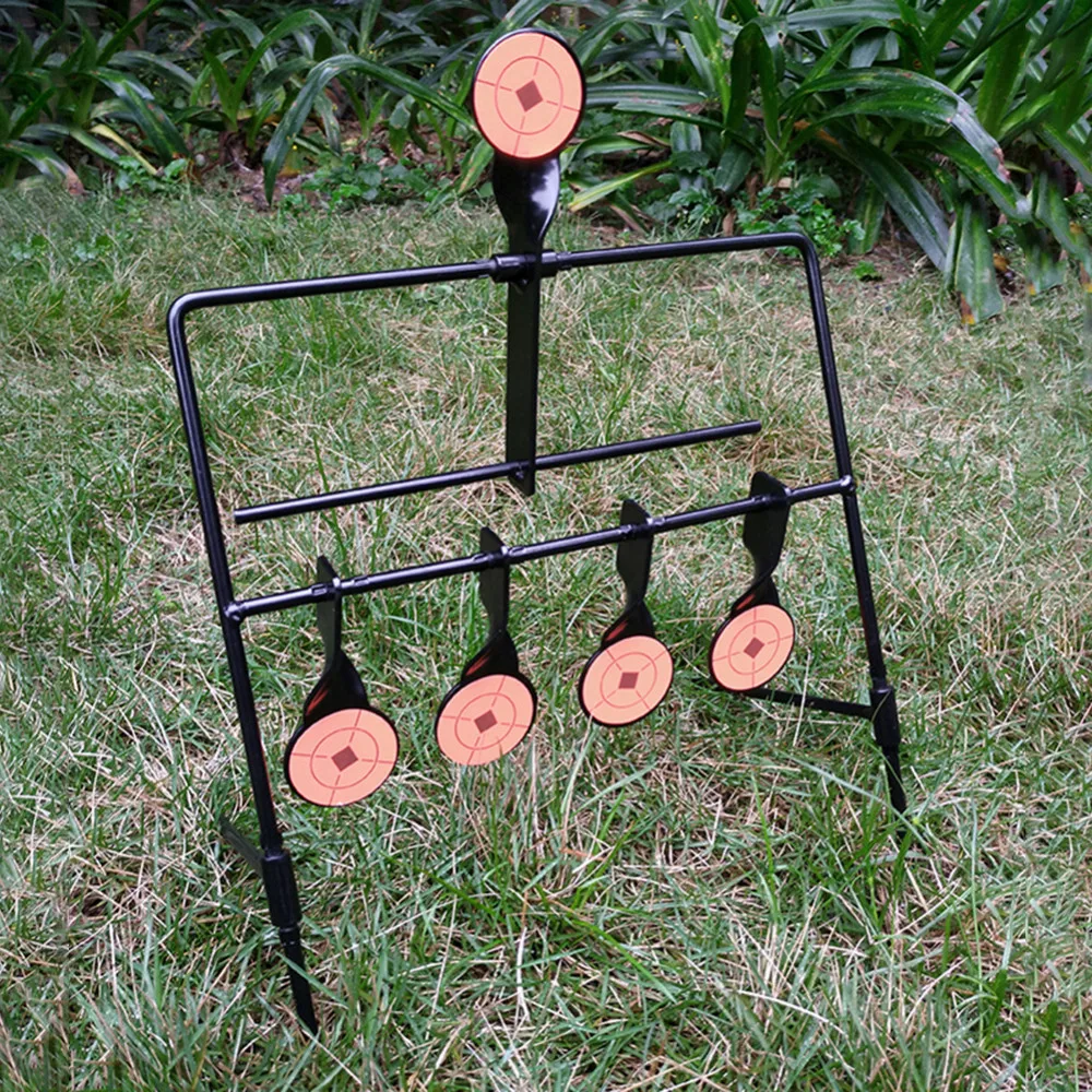 5 Plate Reset Shooting Target Тактический металлический Рогатка BB Gun страйкбол Пейнтбол