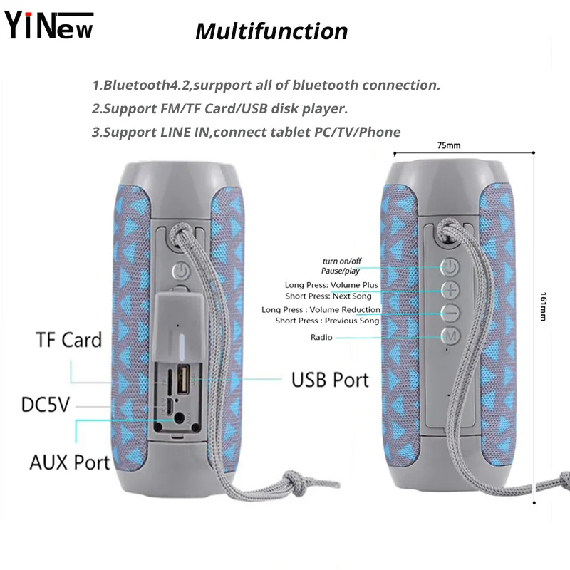10 Вт Bluetooth динамик портативный стальной колонка FM радио домашний сабвуфер ПК