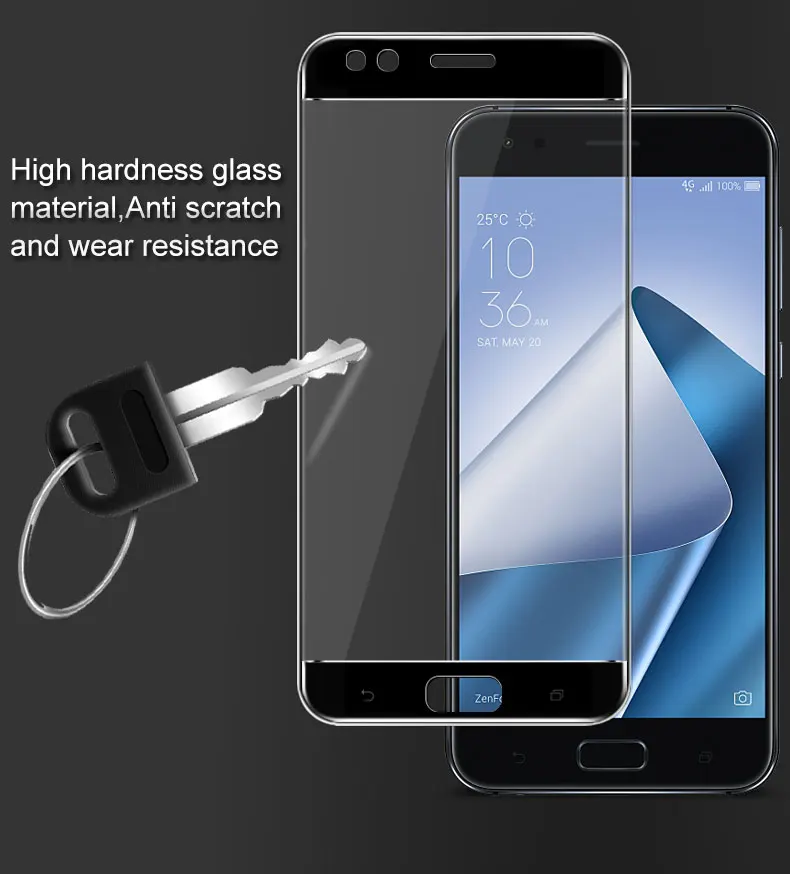 Для Asus ZenFone 4 ZE554KL закаленное стекло 9H 3D полное покрытие экрана передняя крышка
