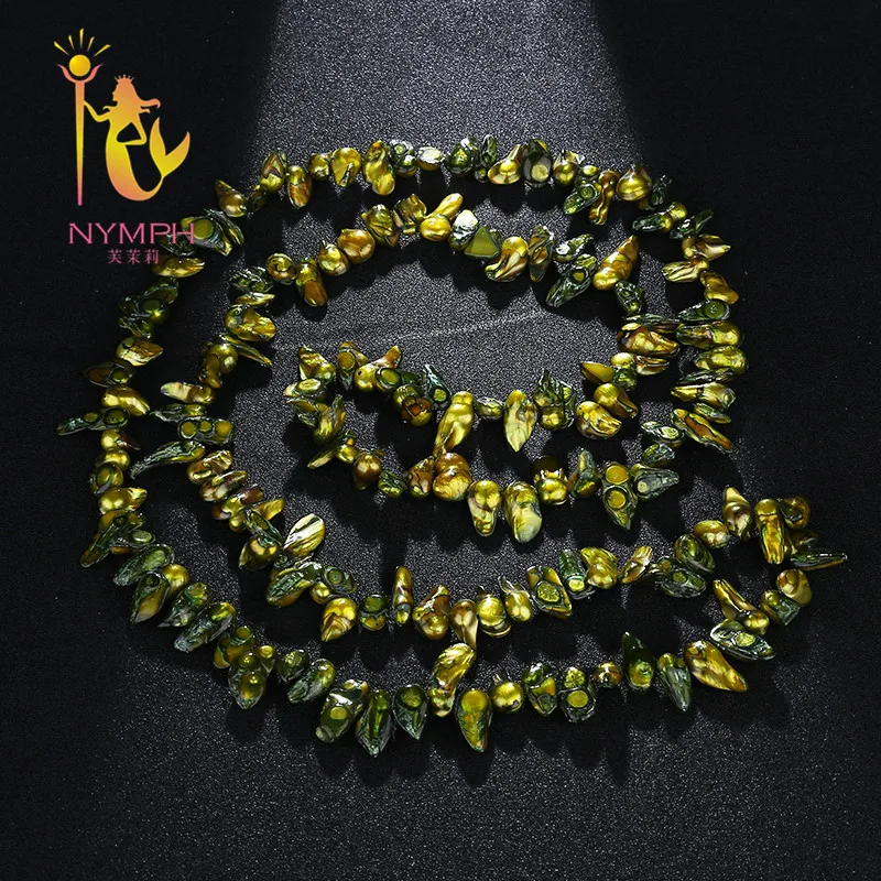 [NYMPH] ожерелье с жемчугом в стиле барокко длинные модные ожерелья из натуральной