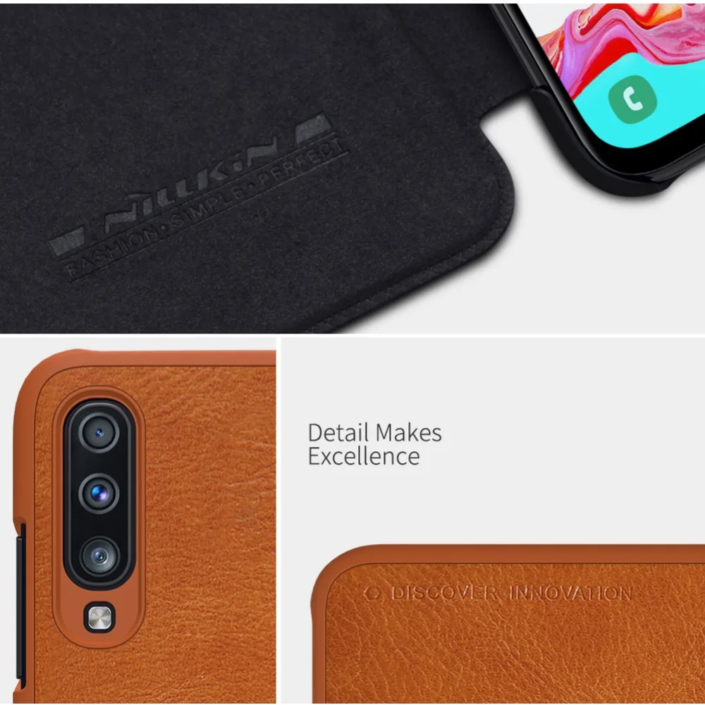 Чехол для Samsung Galaxy A70 NILLKIN QIN Series винтажный откидной Чехол-бумажник из