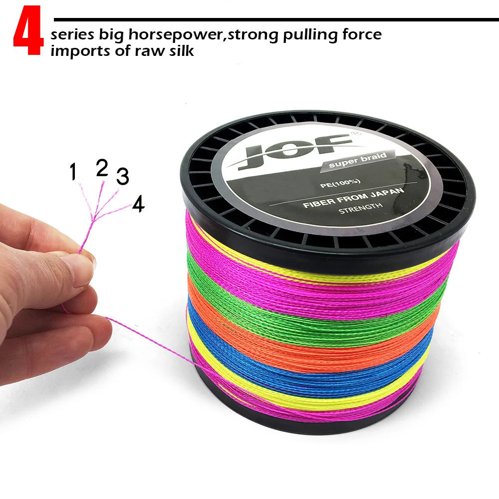 

2018 NEW 1000m 4 strands PE Braided Wire Muliti Colors Multifilament Fishing Line Fishing Tackle lure 10LBS-80LBS