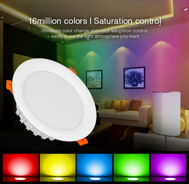 Milight 18W RGB+CCT LED Downlight dimmable smart Indoor living room light AC 220V Mobile phone control &amp 2.4G remote | Лампы и