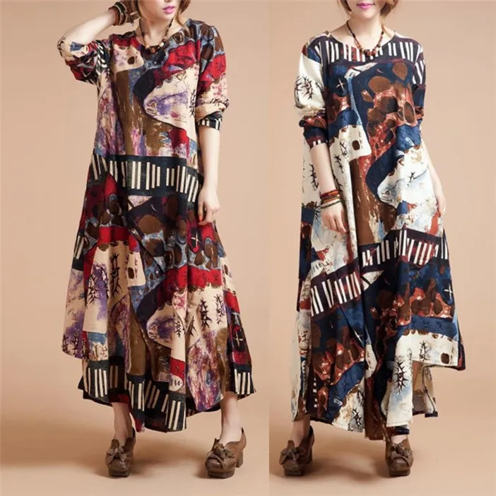 Осень-зима 2017 богемное длинное Цветочное платье для беременных женщин