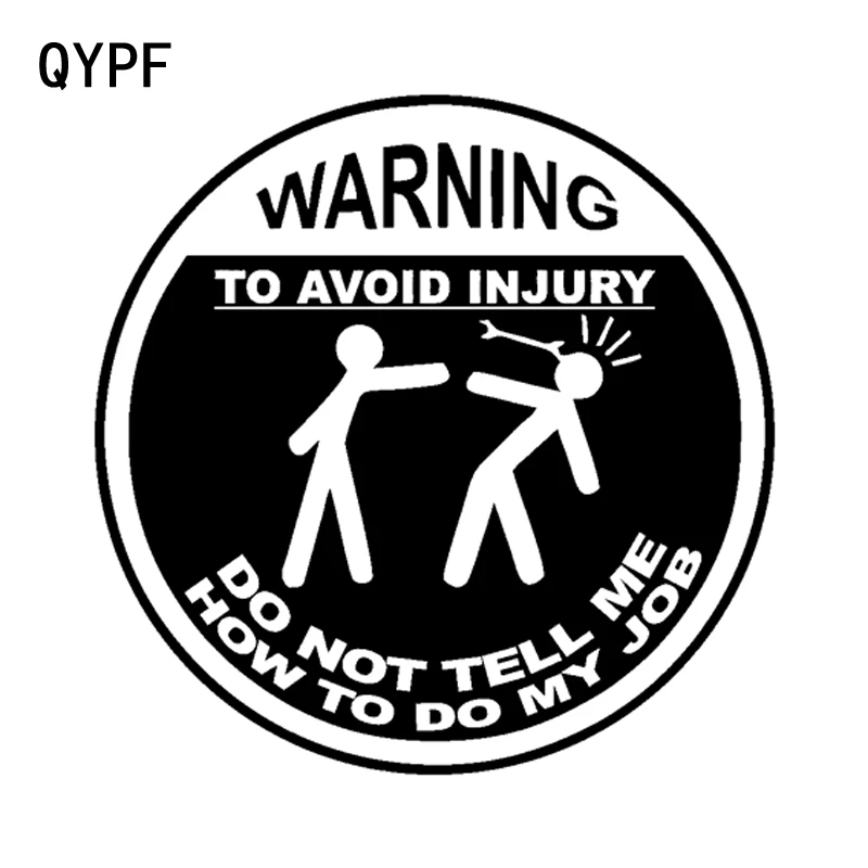 

QYPF 15.3CM*15.3CM Interesting Car Sticker Warning Black/Silver Vinyl Decoration Graphic S9-2190