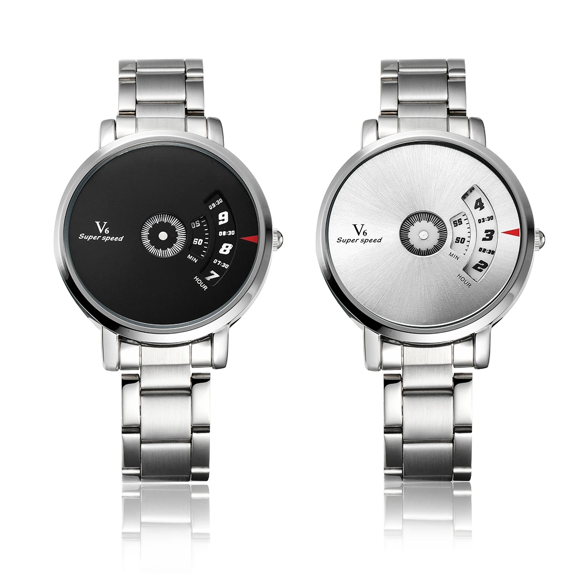 Мужские наручные часы V6 винтажные с поворотом водонепроницаемые кварцевые