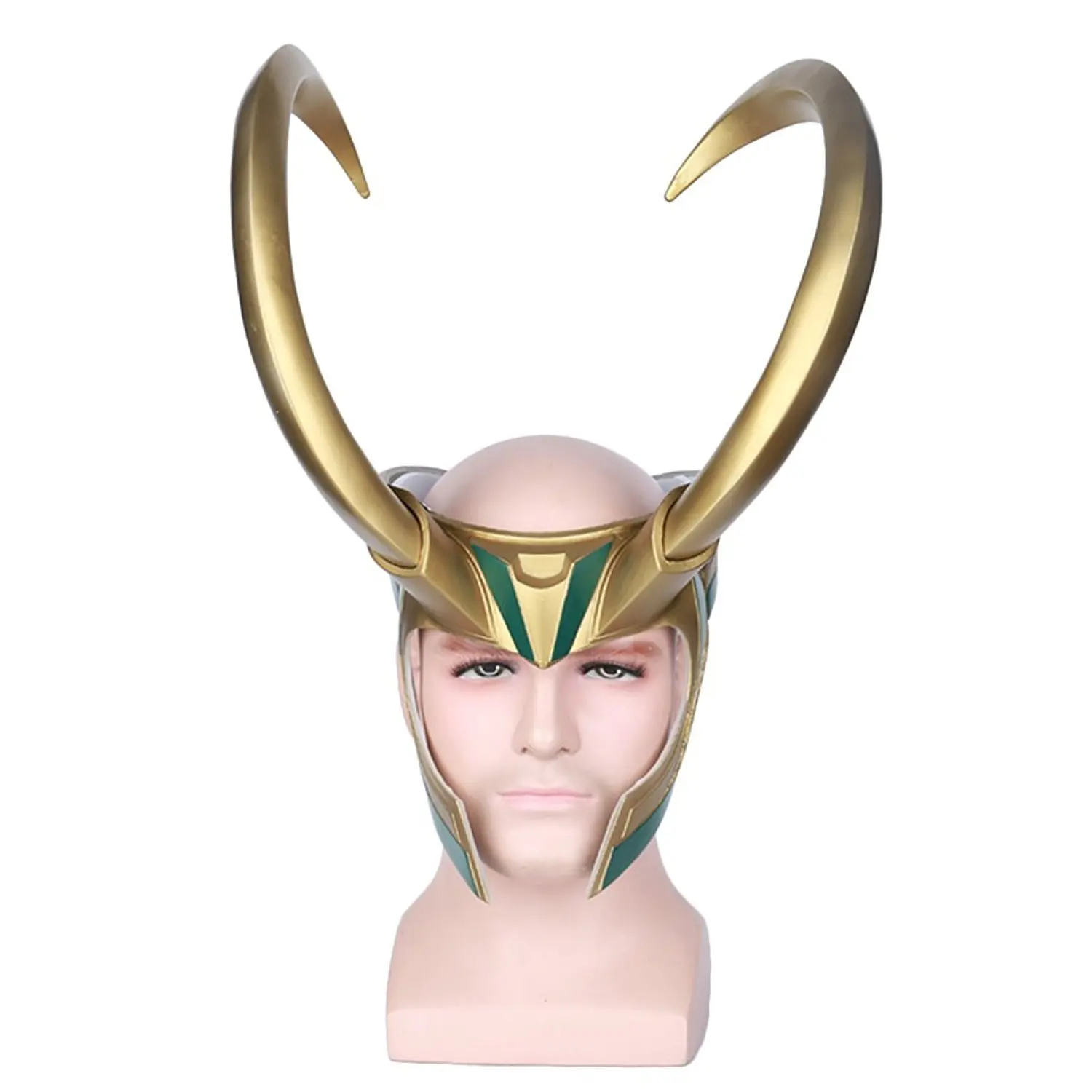 Хэллоуин Loki Косплей ПВХ маска Половина лица Маска Золотой Гигантский Шлем с