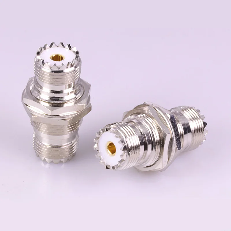 

10pcs/lot UHF Female to UHF Female Connector High Quality Copper Dual UHF Jack Socket RF Adapter with Screw Nuts and Gaskets