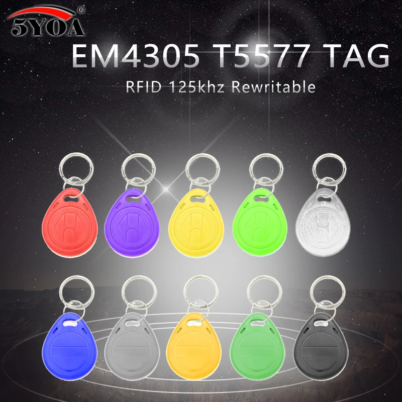 50 шт. EM4305 T5577 Копировать перезаписываемый дубликат RFID тег может копировать EM4100 125 кГц карта Бесконтактный жетон брелок кольцо