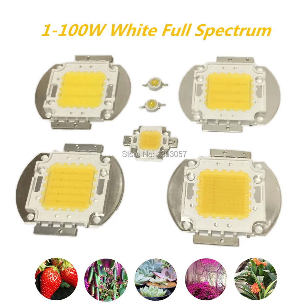 COB чип светодиодный высокой мощности 1/3/5/10/20/30/50 Вт 100W380 840nm|full spectrum 1w|3w led full spectrumled 1w