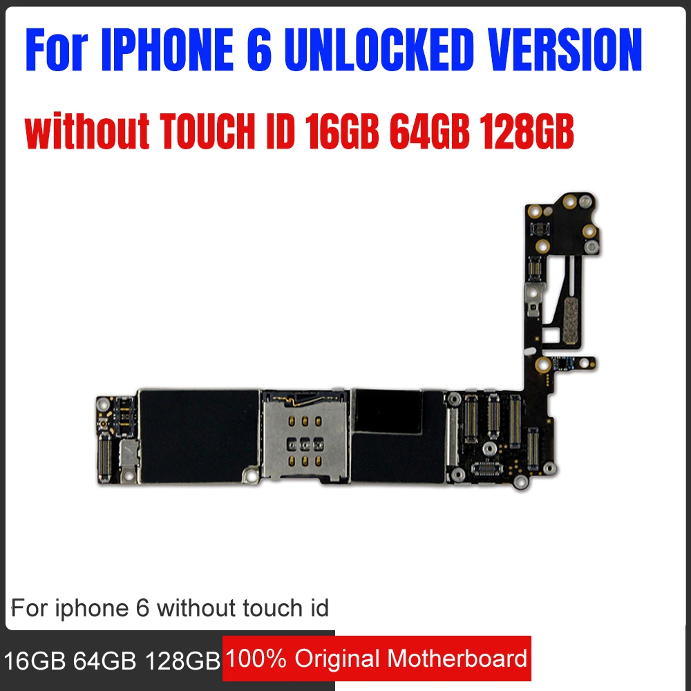 Полностью разблокированная для iphone 6 4,7 дюймов материнская плата без/с сенсорным ID для iphone 6 материнская плата с системой IOS