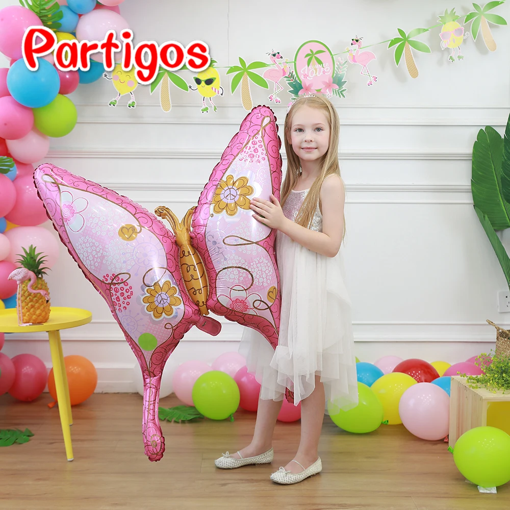 

Large 39inch butterfly foil balloons pink/purple helium animals balloons happy birthday party supplies wedding party decor balls