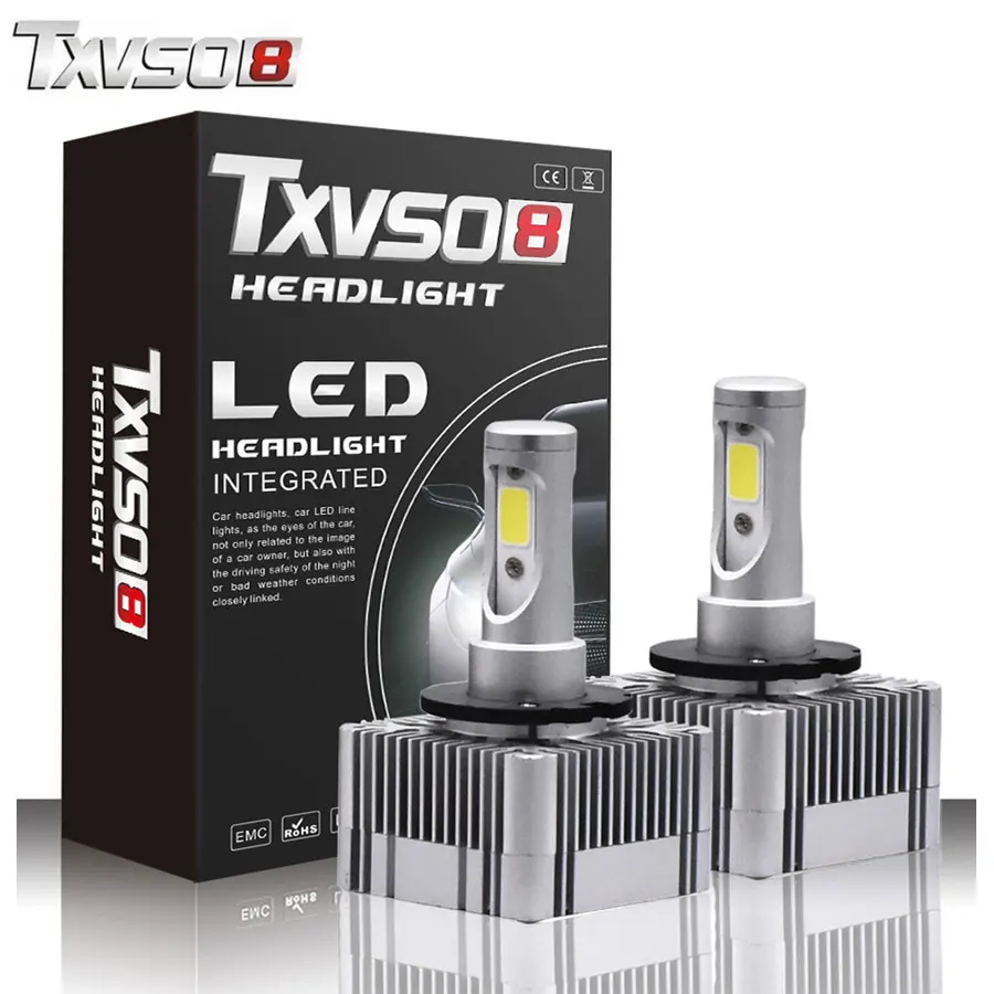 TXVSO8 2 шт. led D1S/D3S противотуманный светильник наборы ламп флип COB Chips 55W 26000LM чистый