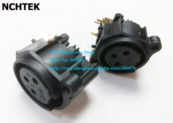 Черный шасси NCHTEK XLR с гнездом золотистый 3-контактный разъем PCB бесплатная