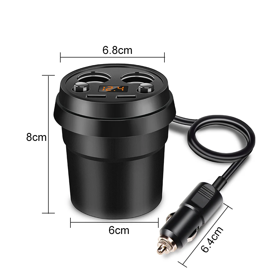 Kommander Dual USB Выход чашки 3.1A DC12-24V авто прикуривателя Splitter гнездо автомобильного Зарядное устройство адаптер для телефонов Tablet