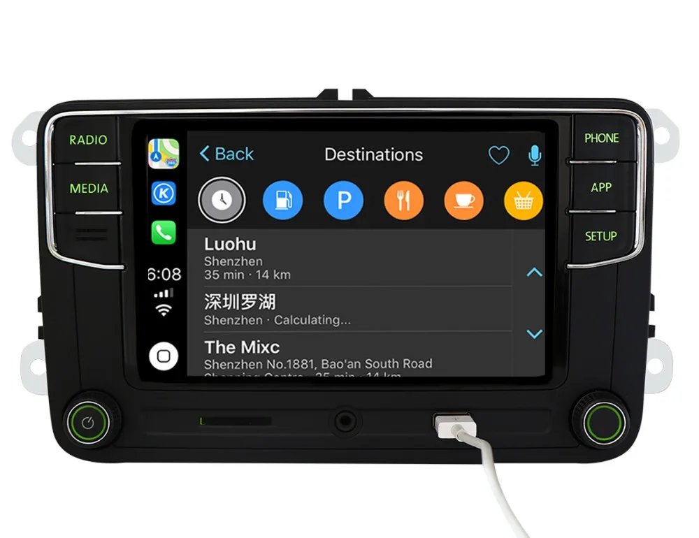 Зеленый Android Авто Carplay Noname RCD330G RCD330 плюс Зеленая кнопка автомобиля радио 6RD 035 187B для Skoda Octavia Fabia Superb Yeti