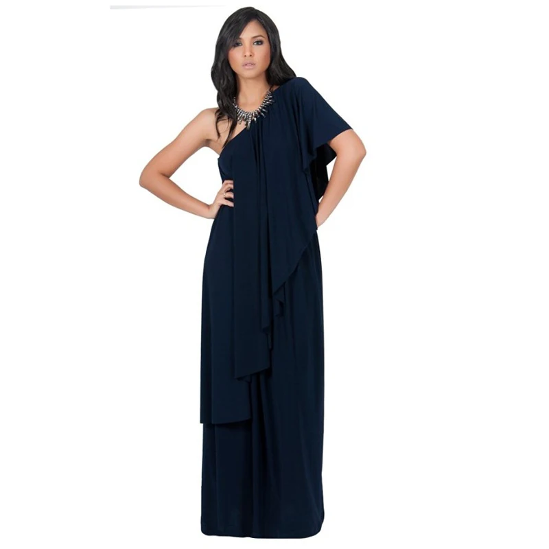 Женское длинное платье BHflutter с оборками и открытыми плечами в европейском стиле