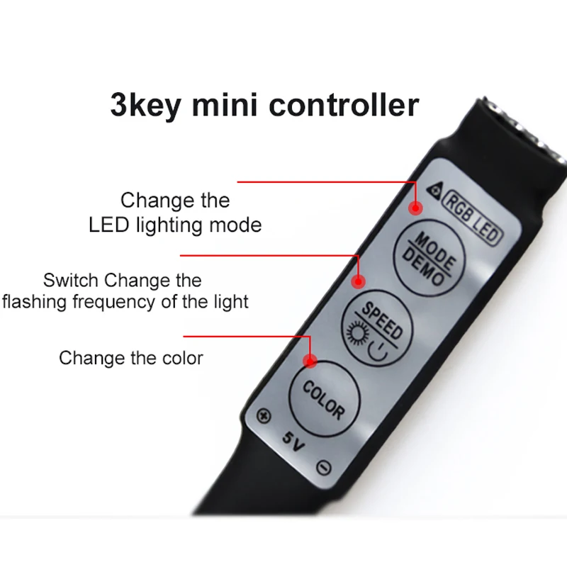 HKZZI USB Светодиодная лента DC5V 5050 RGB красочный 30 60 120 180 светодиодный S настольная