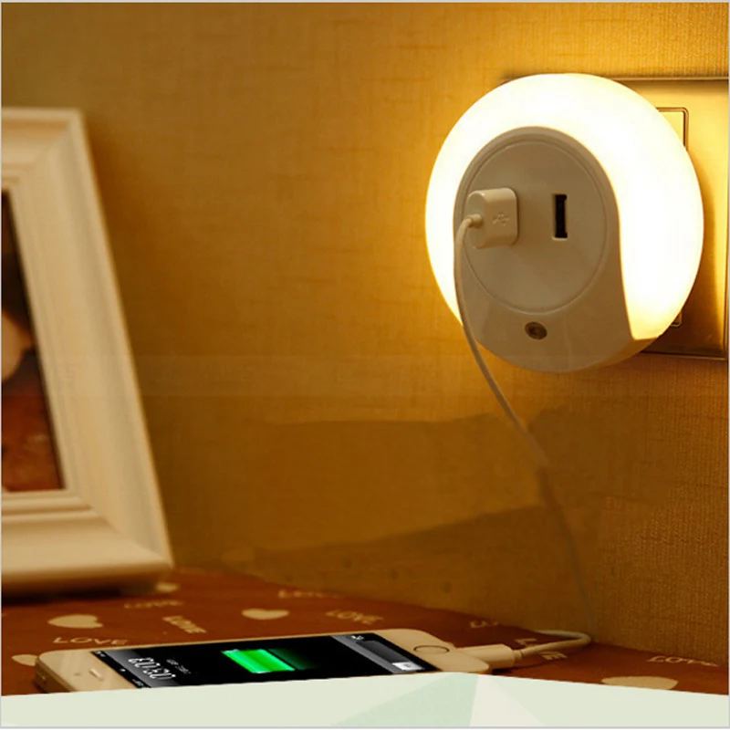 Креативный Ночной светильник Luminaria с двойным разъемом USB 220 В новинка пластиковая