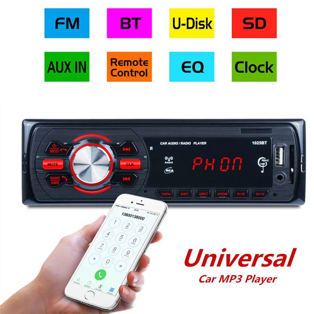 Автомобильный радиоприемник съемный HD Bluetooth Стерео FM/AM разъем карта памяти U диск