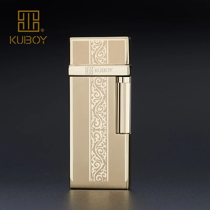 Высококачественная брендовая газовая зажигалка KUBOY белая матовая никелевая