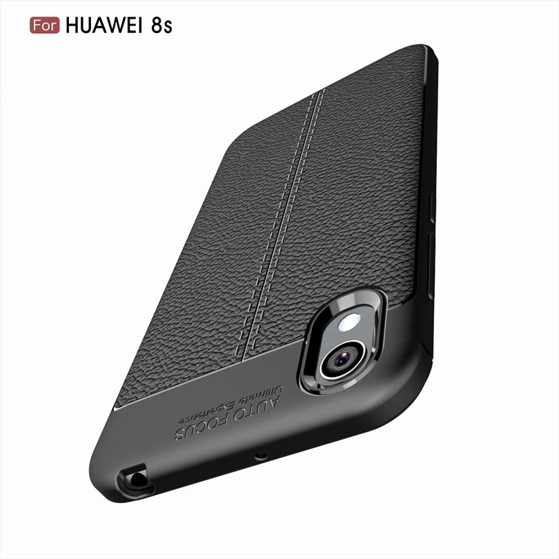 Для huawei 8 s роскошный мягкий силиконовый кожаный чехол Litchi Striae для Чехол Coque