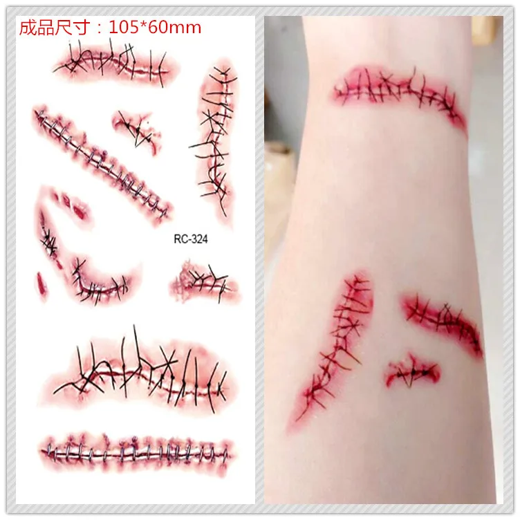 Новый водонепроницаемый корпус Хэллоуин ужас шрам рана реалистичные кровяные