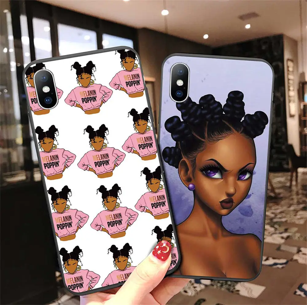 Ottwn Black beauty Girl Hair силиконовый чехол для телефона для iPhone 11 Pro 6 6S 7 8 Plus XR XS Max 5 SE Мягкий чехол из ТПУ для iPhone X
