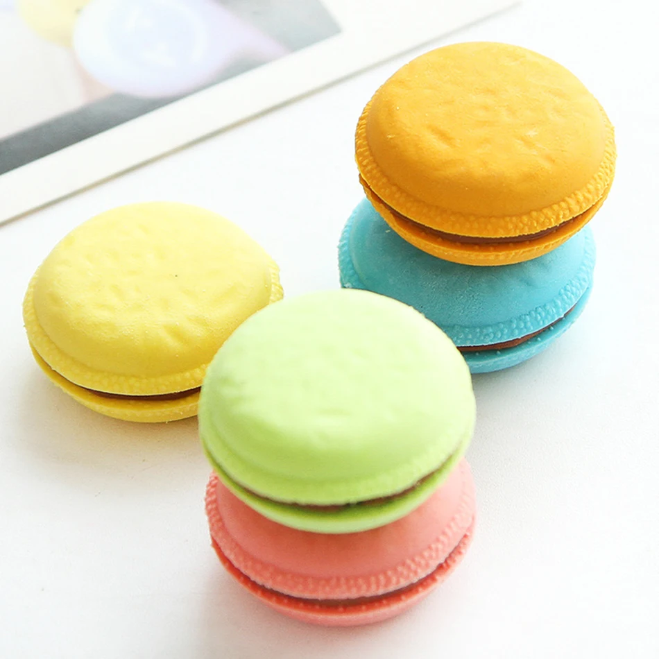 5 Pcs/box Macaron Color Erasers Cute Cake Rubber Eraser For Kids Borracha Funny Stationery Material Escolar School Supplies|rubber eraser|erasers for
