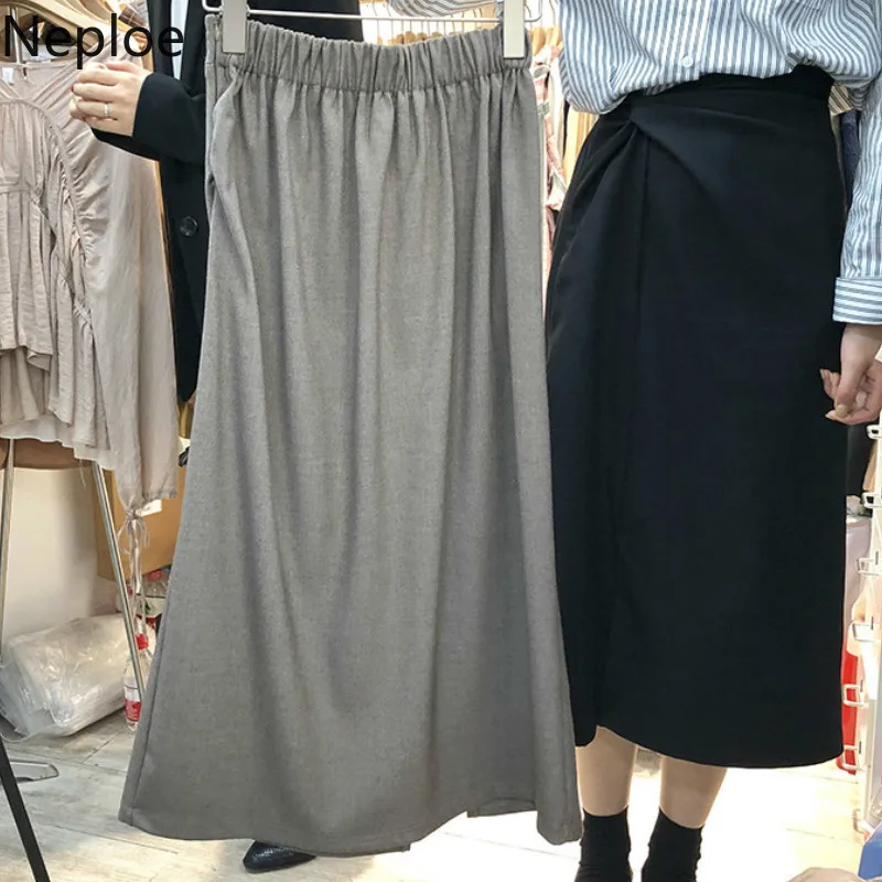 Neploe завязанные юбки женские летние 2019New однотонные брюки свободные с высокой