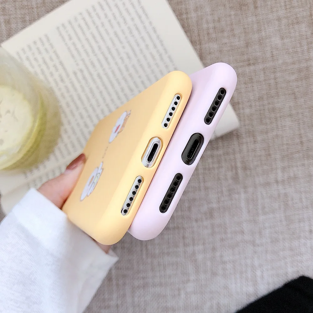 Милый чехол с животными для iPhone X XS Max XR 6 6S 7 8 Plus мягкий iphone TPU защита экрана розовый