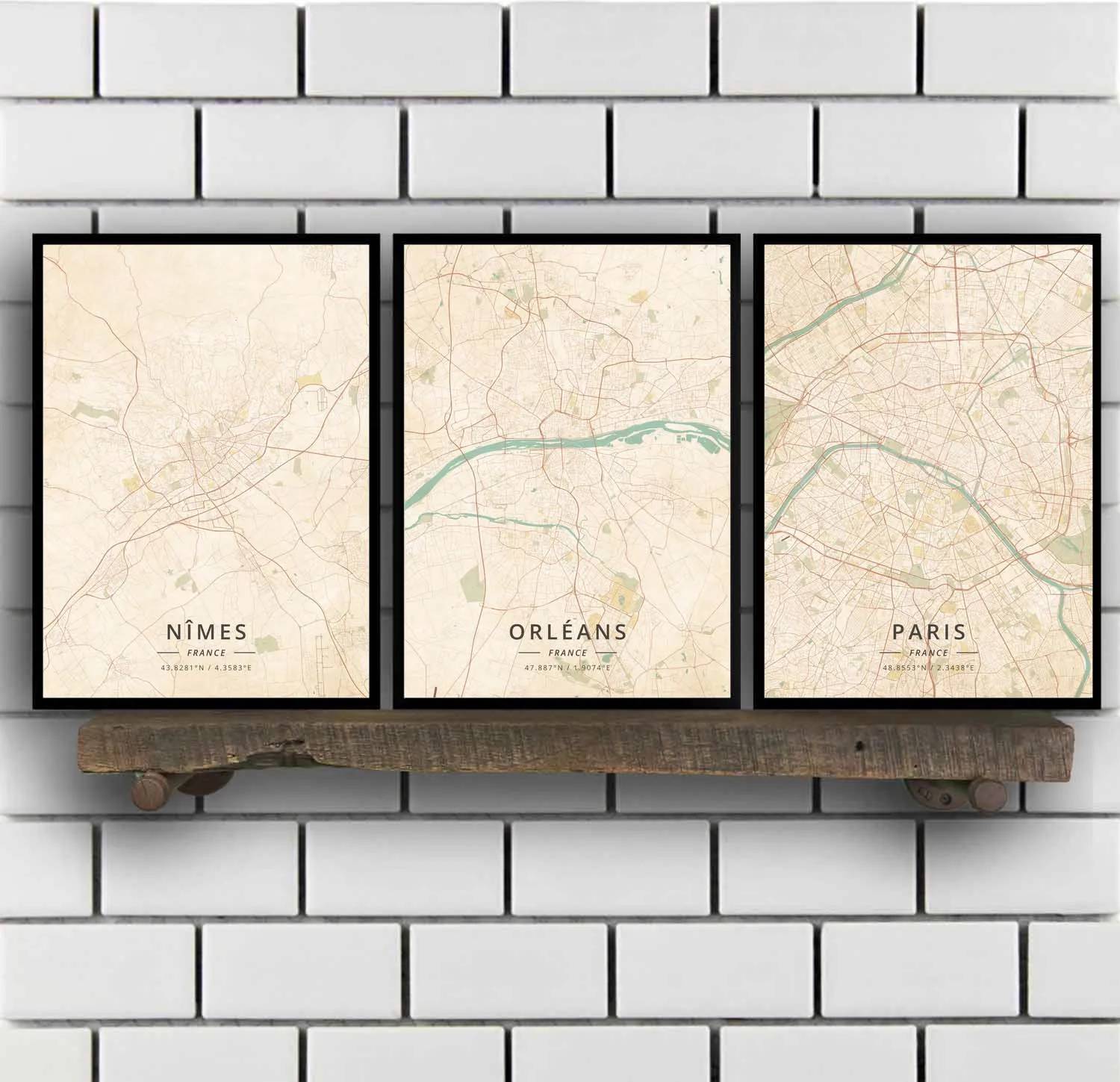 Nimes Orleans Paris Perpignan Reims Rennes Rouen SaintEtienne SaintPaul Strasbourg Toulon Toulouse Tours France Poster | Дом и сад