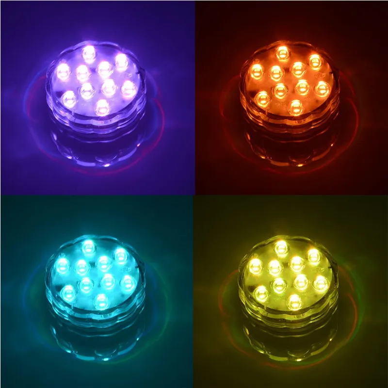 (Один свет + один пульт дистанционного управления) 10-LED RGB погружной светодиодный