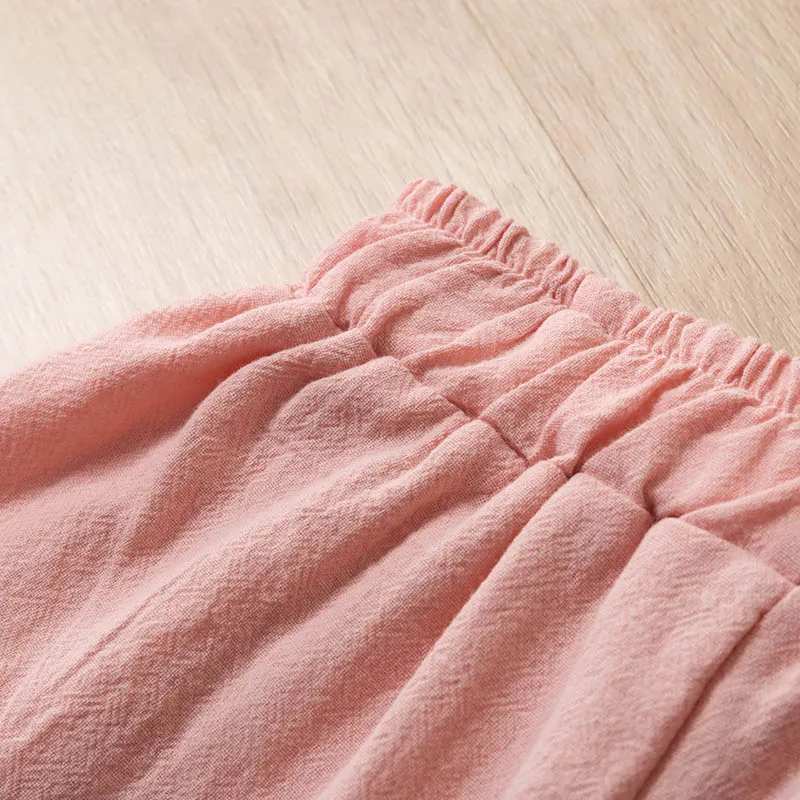 

Рубашка для мороженого из двух предметов, однотонные повседневные брюки, одежда для девушек, летняя одежда