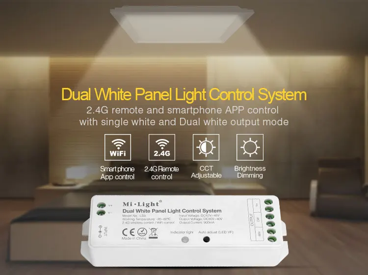 [Seven Neon] Бесплатная доставка DHL 2 4G Mi-Light RF WIFI 4 зоны белая панель умная Светодиодная