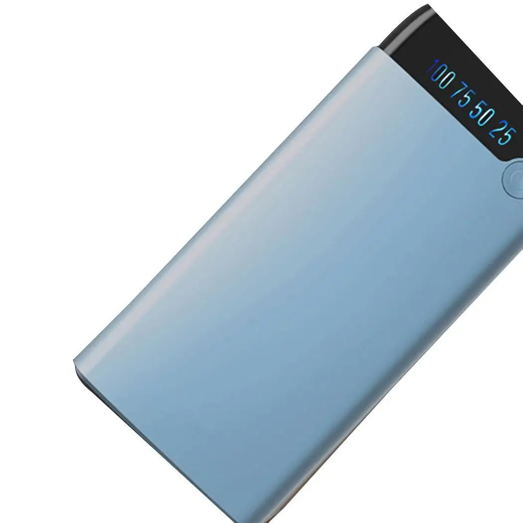 blue Внешний аккумулятор power Bank 30000 мАч, портативное зарядное устройство для телефона, ультра тонкий двойной USB для iPhone Xiaomi samsung huawei - Цвет: blue