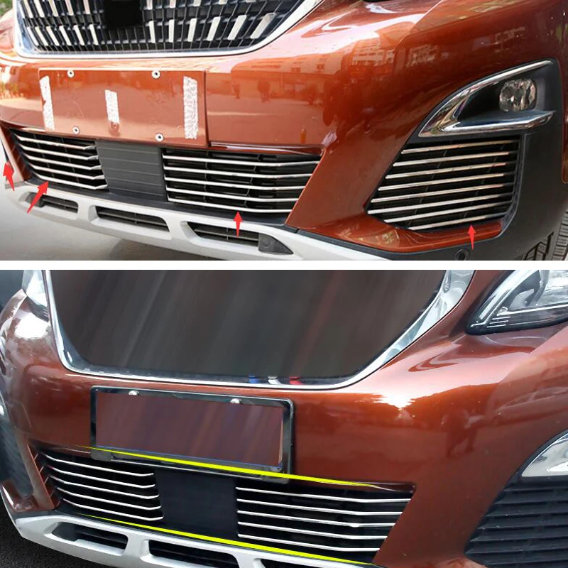 Автомобильные аксессуары JXKaFa из нержавеющей стали для Peugeot 3008 3008GT 2016 2018 передняя