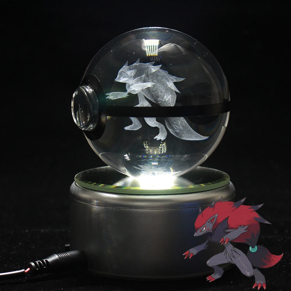 Дропшиппинг Pokemon zoroark дизайн светодиодный 3D Pokeball шар Ночной светильник Настольная лампа