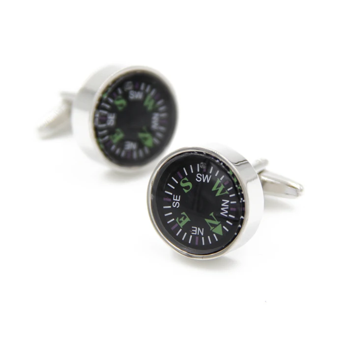 Медная запонка круглая компас стильная для мужчин подарок бесплатная доставка |