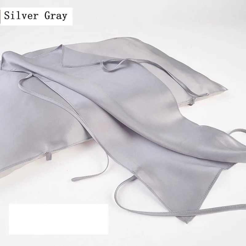 Silver Gray 1 шт. чистые шелковые наволочки с рисунком шелковицы 32x52 см 25x45 наволочка см для детей хороший сон Уход за волосами наволочка - Цвет: Silver Gray