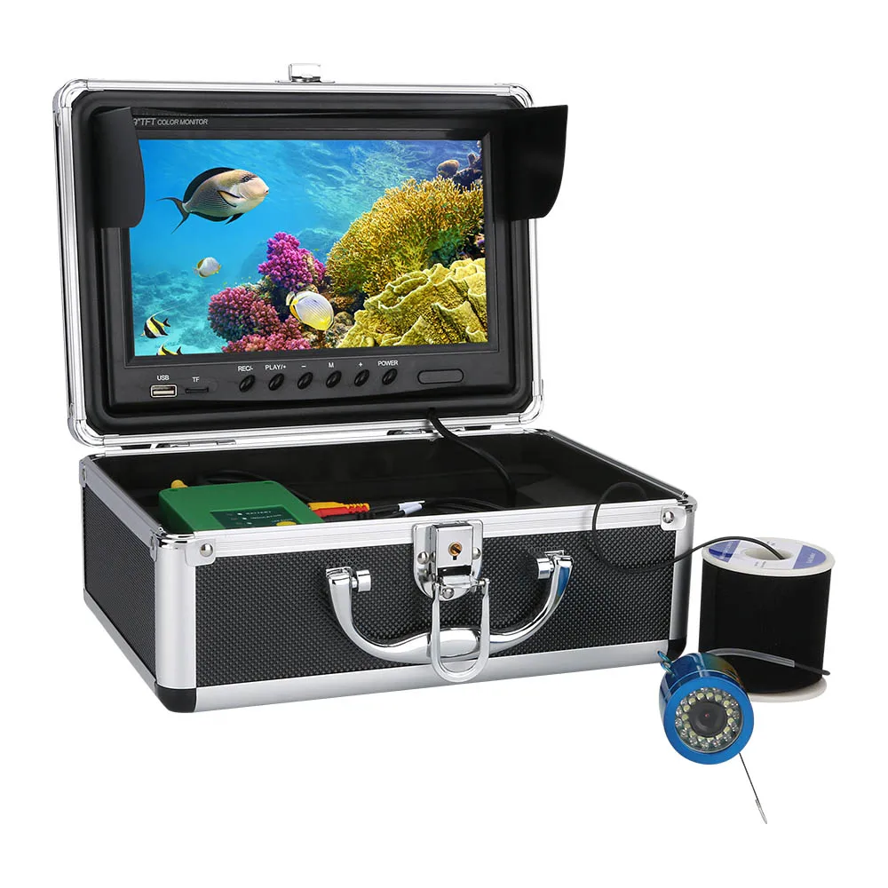 GAMWATER 9 дюймовый DVR автомобиля Рыболокаторы 1000TVL подводный Запись Рыбалка Камера 15