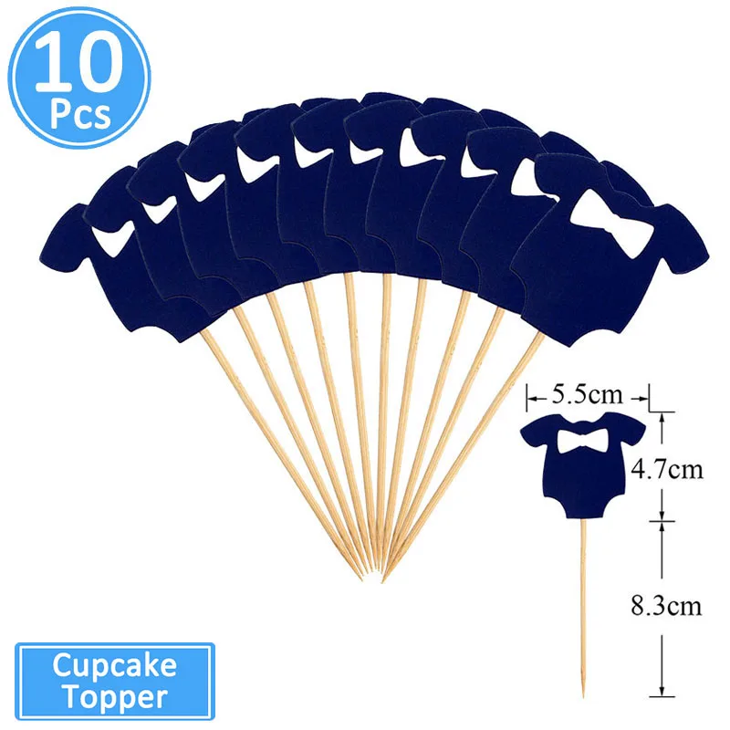 10pcs blue clothes Lincaier/10 шт.; детская одежда для мальчиков и девочек; топперы для кексов; украшения для дня рождения; Детские сувениры; принадлежности для детского душа - Цвет: 10pcs blue clothes