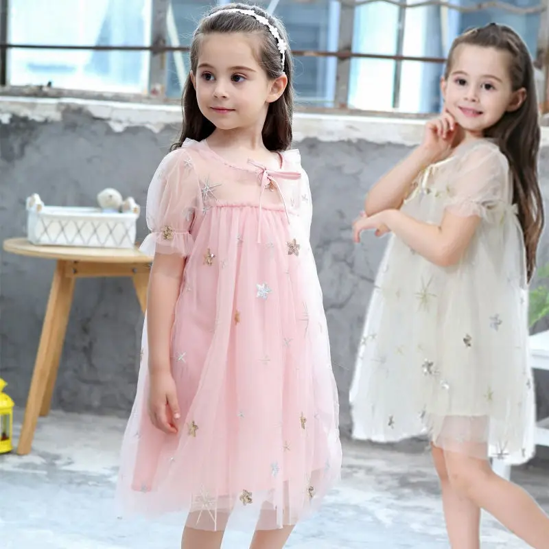 Сетчатое бальное платье для девочек дня рождения летнее повседневное с принтом