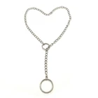 Цепочка-колье женская, БДСМ, серебристая, в готическом стиле