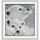 Набор для вышивки крестиком с надписью Eternal Love Two Little Polar Bears