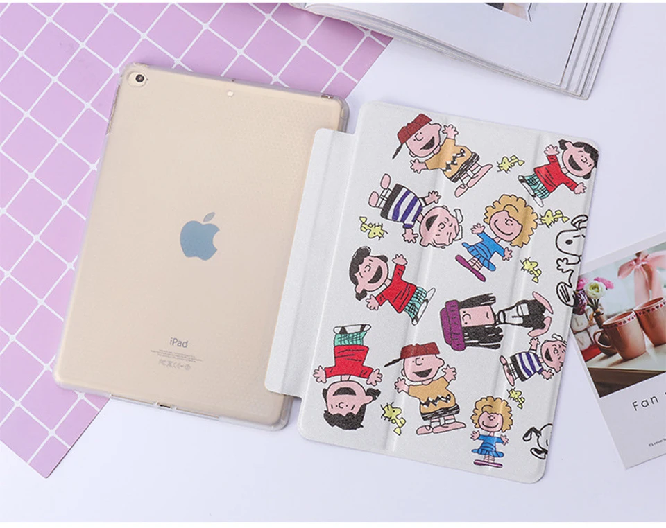 Чехол для fundas iPad pro 10,5 дюймов милый мультяшный принт PU+ мягкая задняя крышка из ТПУ для iPad pro 9," умный чехол с функцией автоматического пробуждения/сна