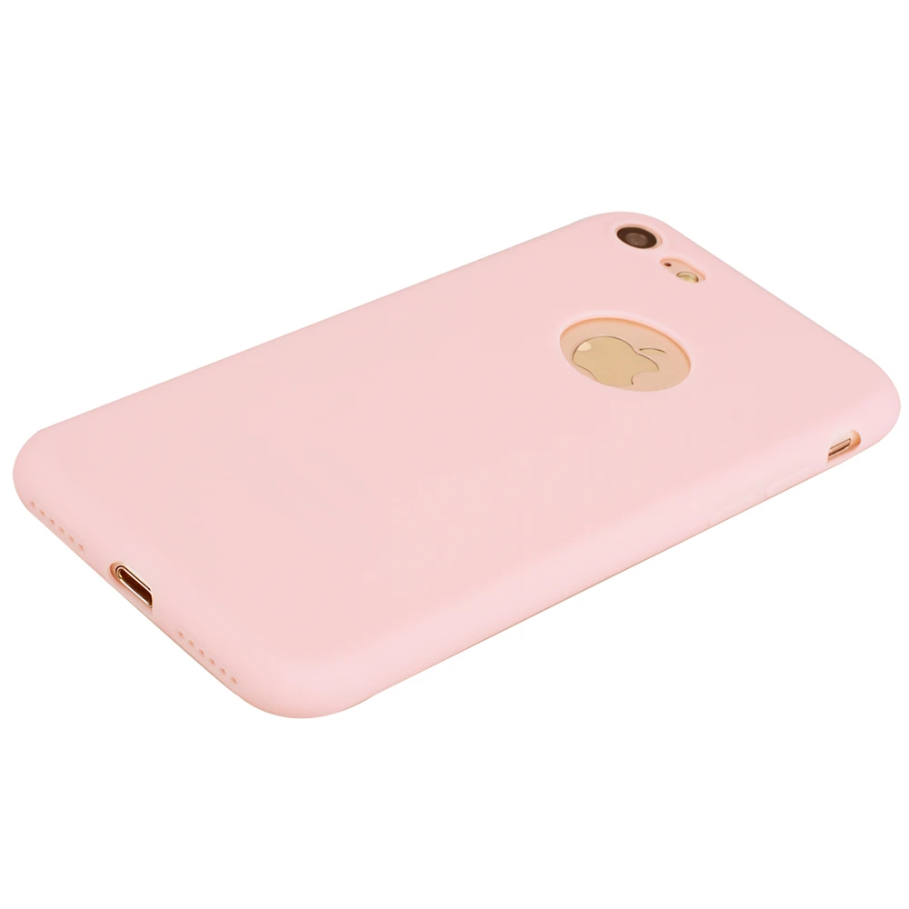 Simple Solid Color Ultrathin Soft TPU Cases for Apple iPhone 5 5s SE 6 6S 7 8 Plus X Fashion Cute Candy Anti-knock rubber Covers |