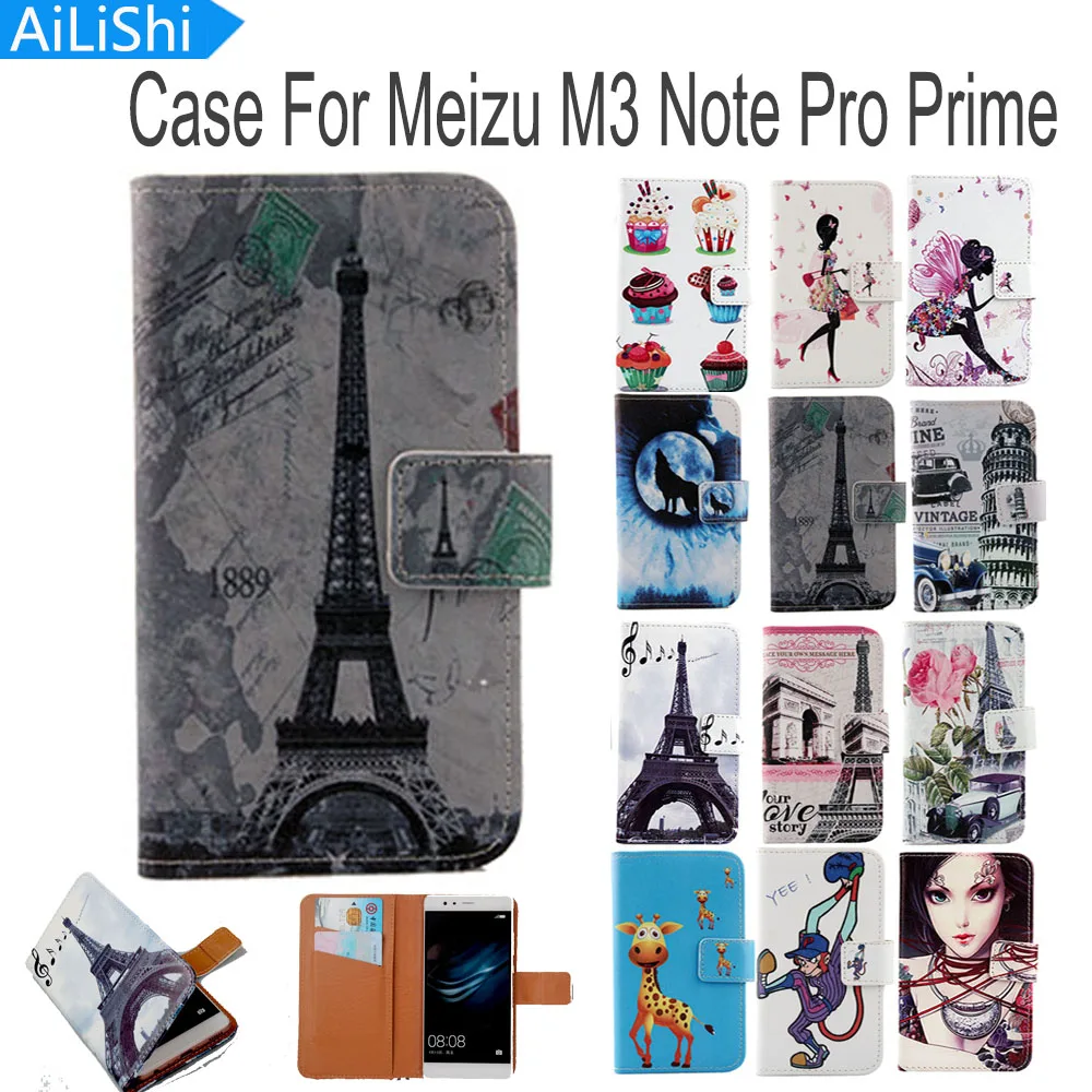 Флип чехол AiLiShi из искусственной кожи в виде книжки для Meizu M3 Note Pro Prime милый